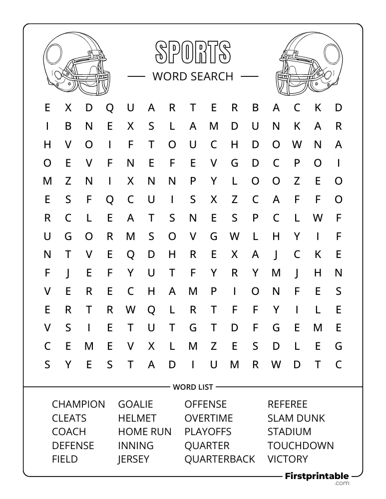 Sports Word Search - Medium 03