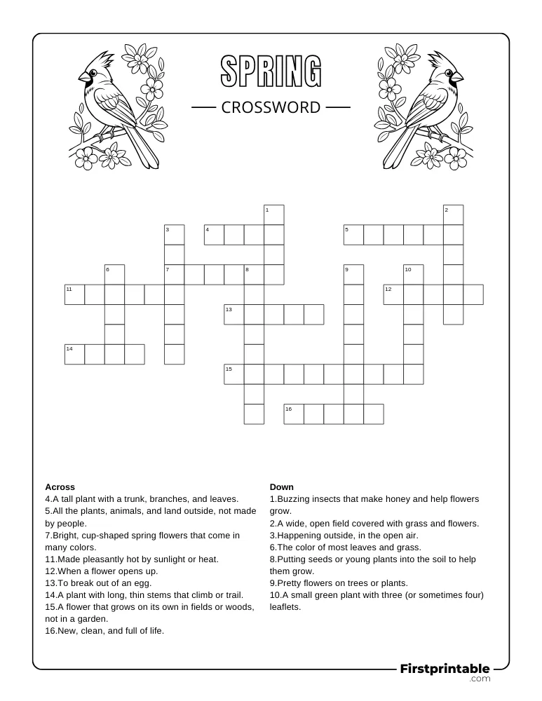 Spring Crossword - Medium 02