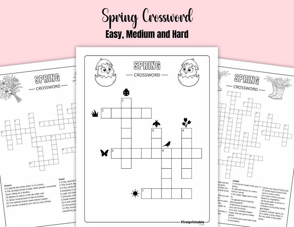 Printable Spring Crossword