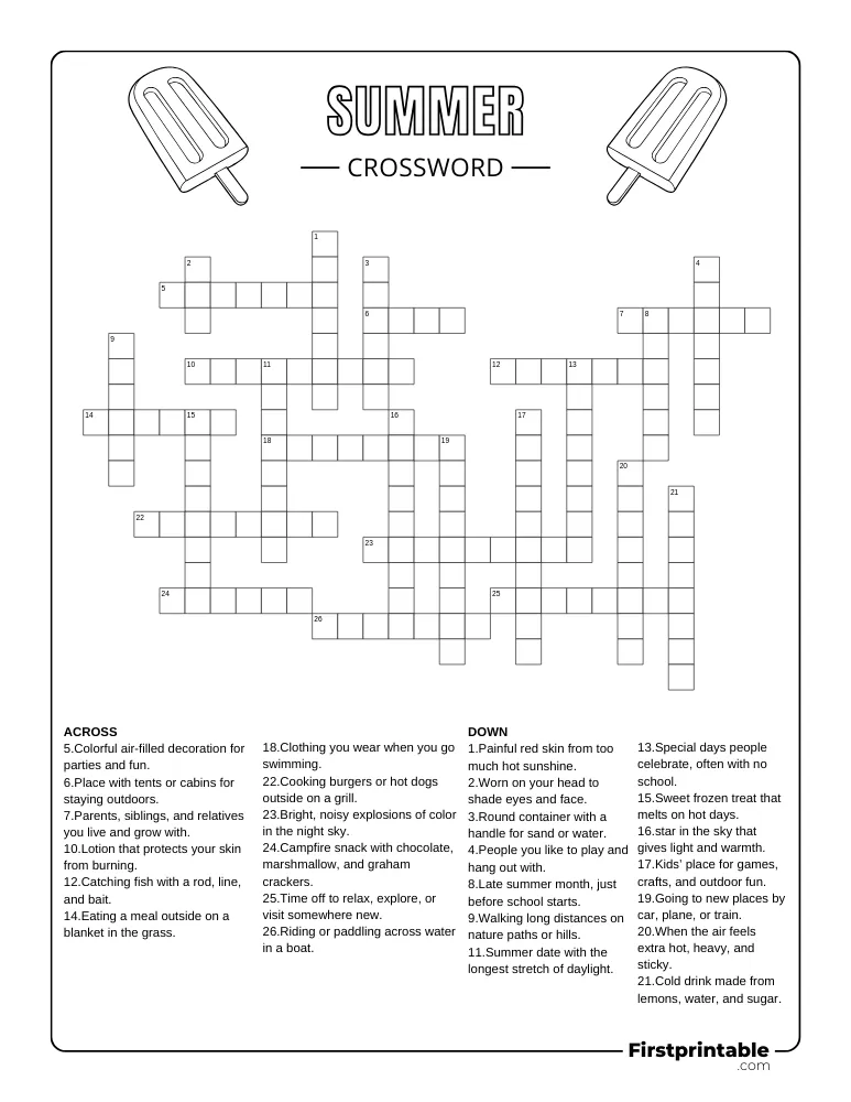 Summer Crossword - Hard 01