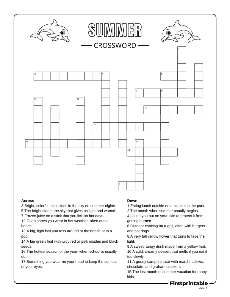 Summer Crossword - Medium 01