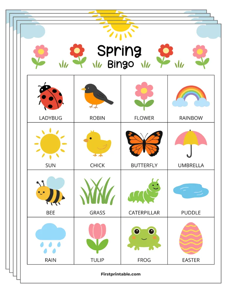 Spring Bingo Cards 01 - 4x4 (30 Cards)