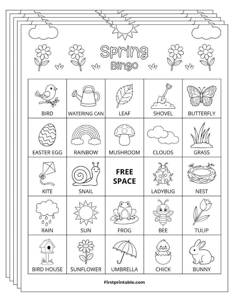 Spring Bingo Cards 02 - 5x5 (30 Cards)