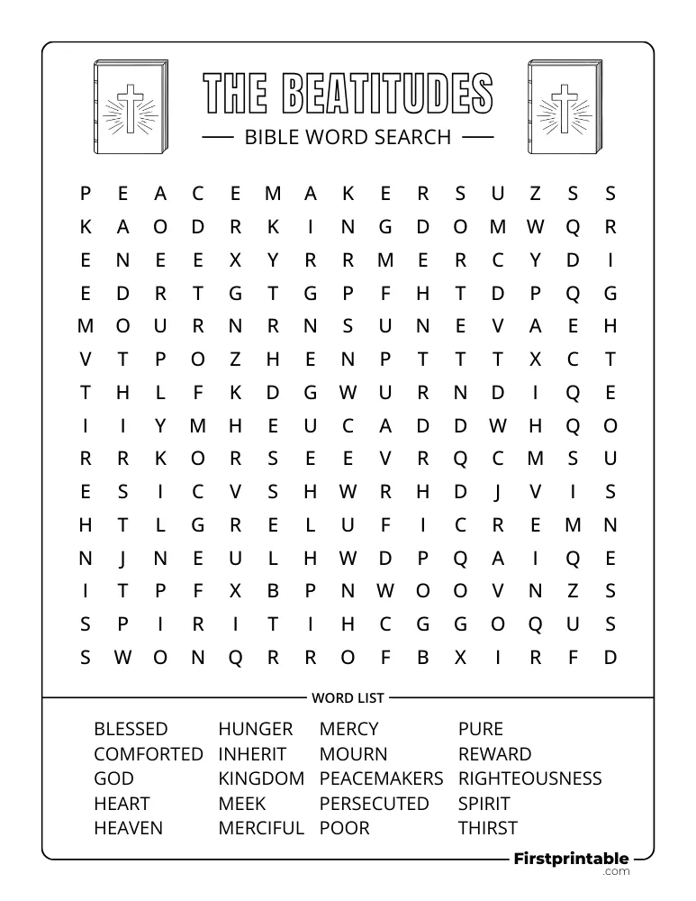 The Beatitudes Word Search