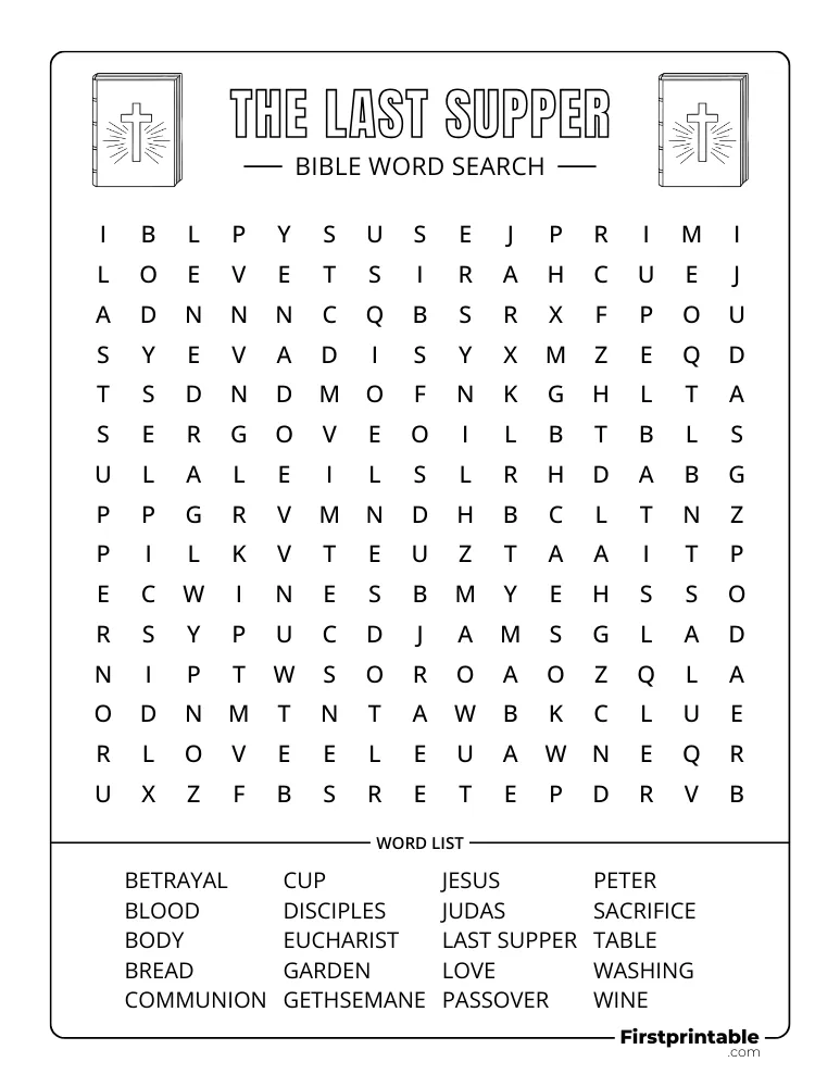 The Last Supper Word Search