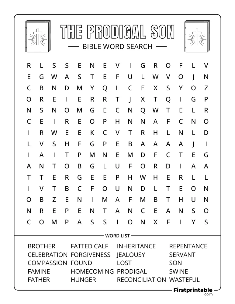 The Prodigal Son Word Search