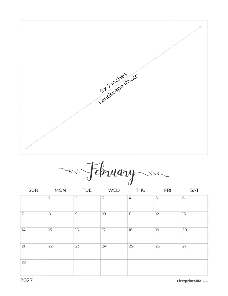 February 2027 Photo Calendar