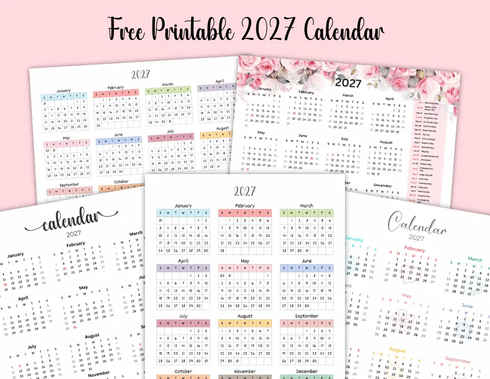 Free Printable 2027 Calendar