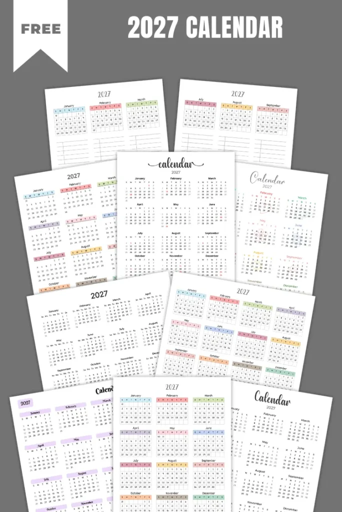 2027 Calendar Printables | FREE PDF