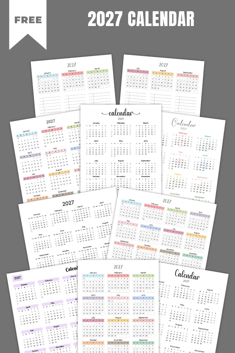 2027 Calendar Printables | FREE PDF