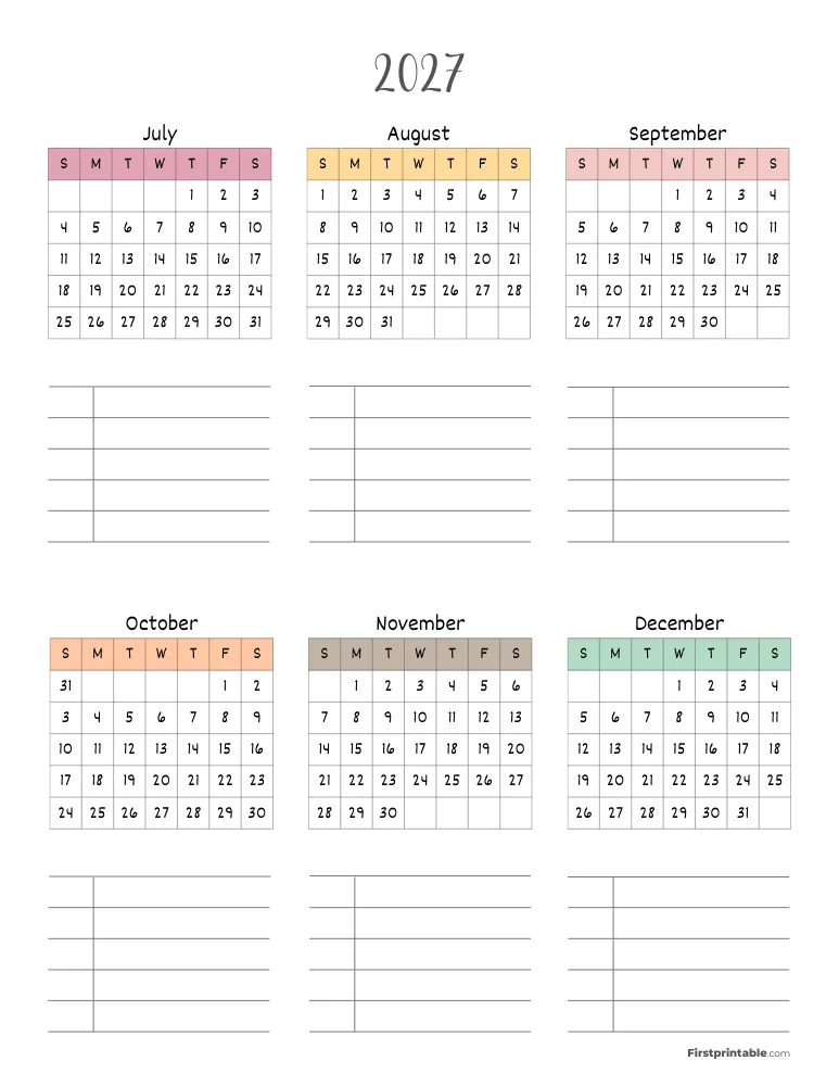2027 Yearly Planner (Page 2)