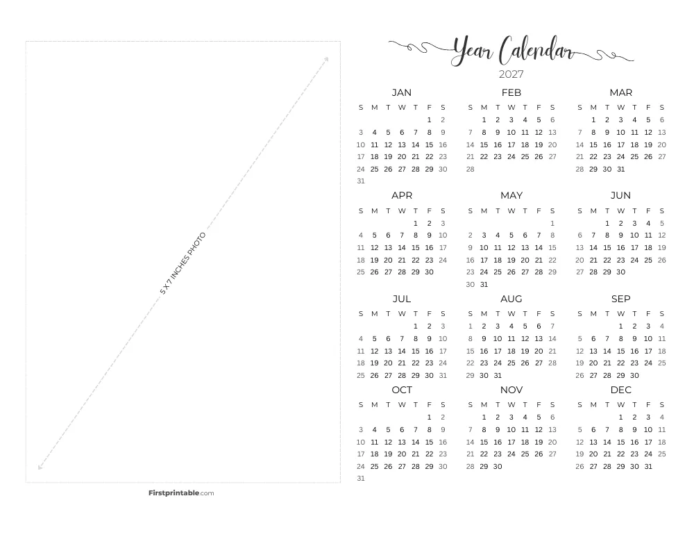 Printable Calendar 2027 Template 09