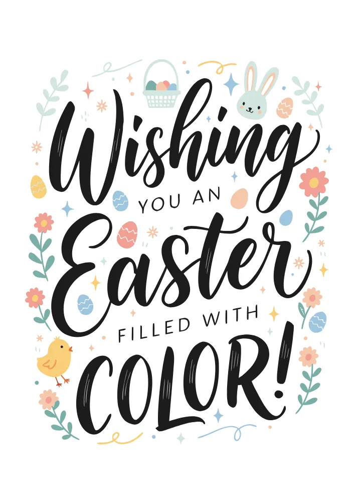 Wishing You a Colorful Easter Card