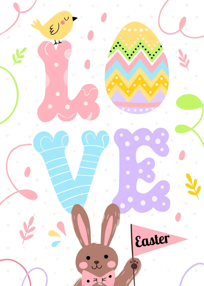 Easter Card with Chick and Bunny Theme