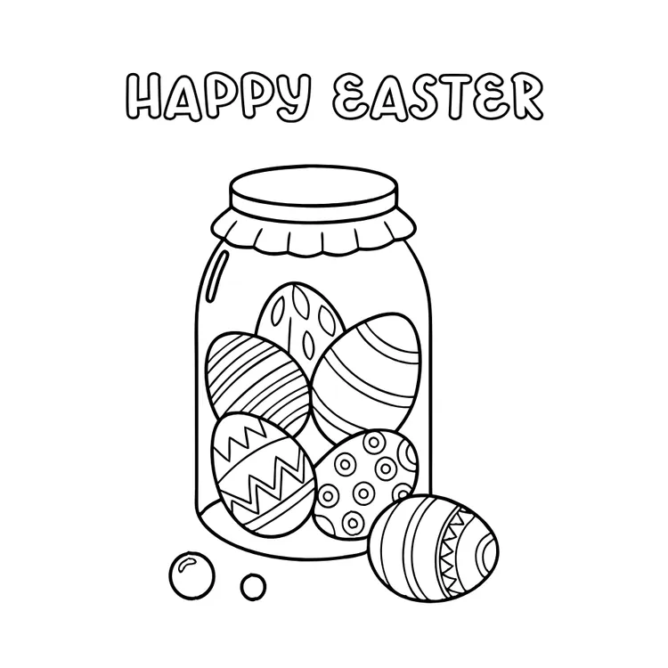 Glass Jar Filled with Easter Egg Candies