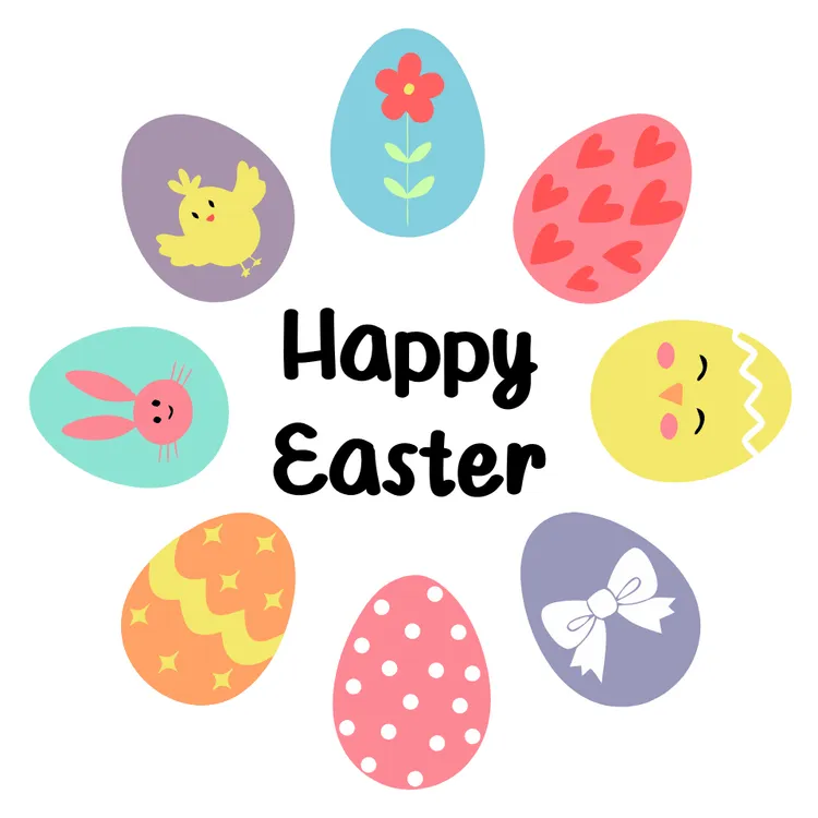 Cute Printable Easter Eggs Card