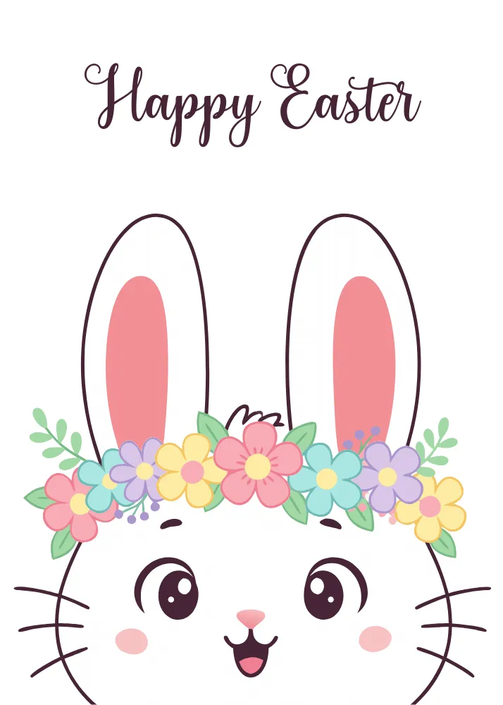 Egg-cited Bunny Happy Easter Card