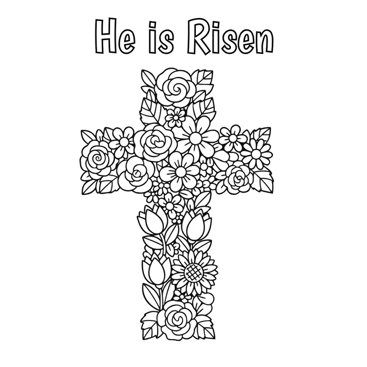 Floral Cross Easter Card