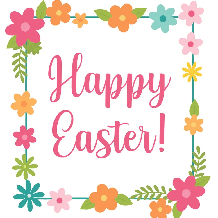 Floral Frame Printable Easter Card