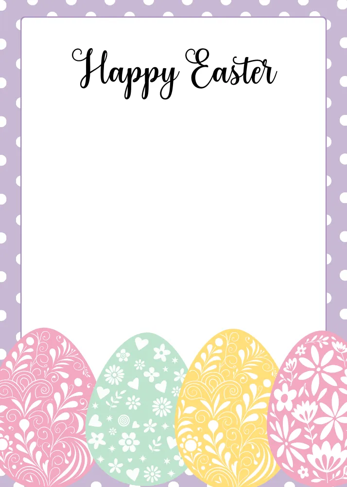 Easter Eggs Printable Card
