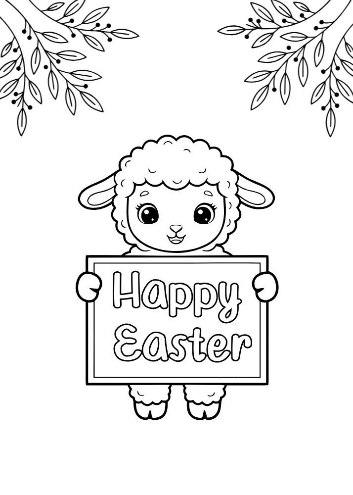 Cute Easter Sheep Printable Card
