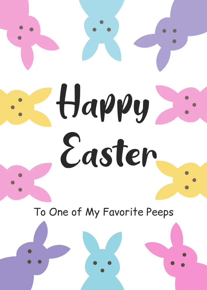 Happy Easter to My Favorite Peeps Card