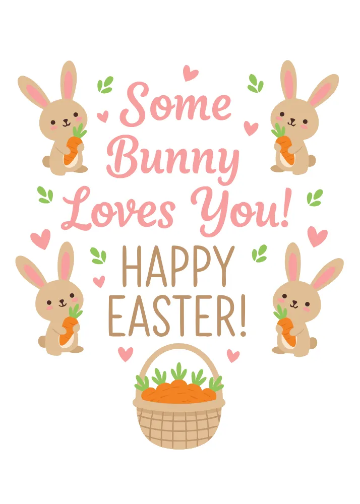 Some Bunny Loves You Printable Easter Card
