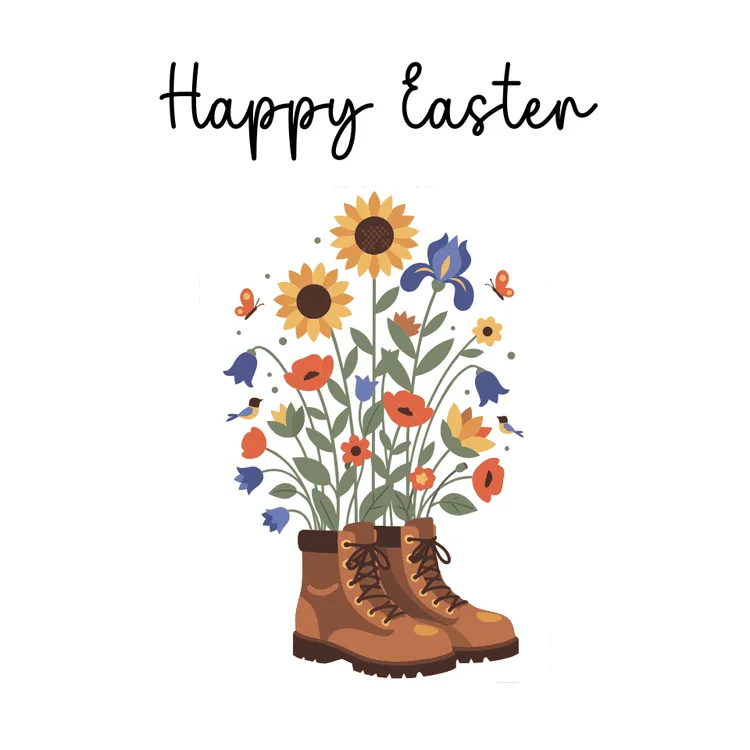 Floral Spring Happy Easter Card