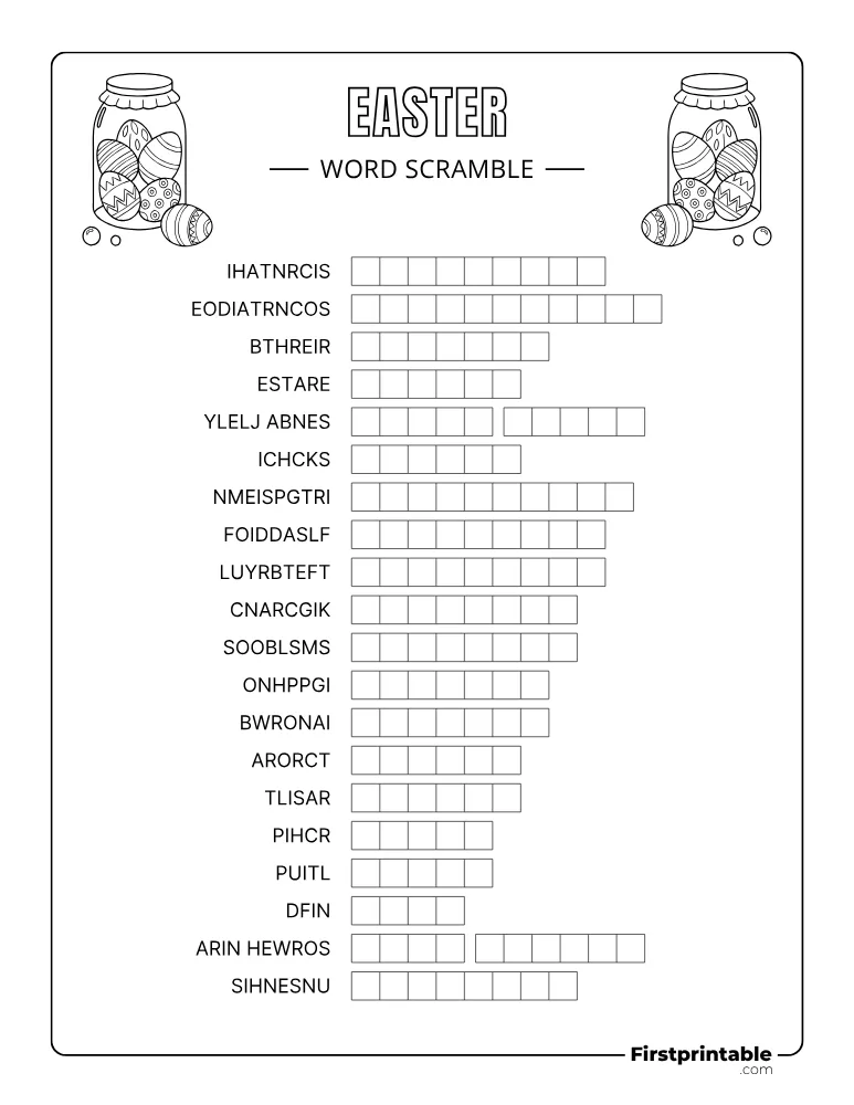 Easter Word Scramble - Hard 02