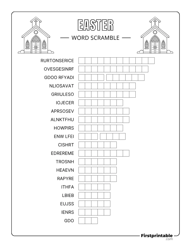 Easter Word Scramble - Hard 03