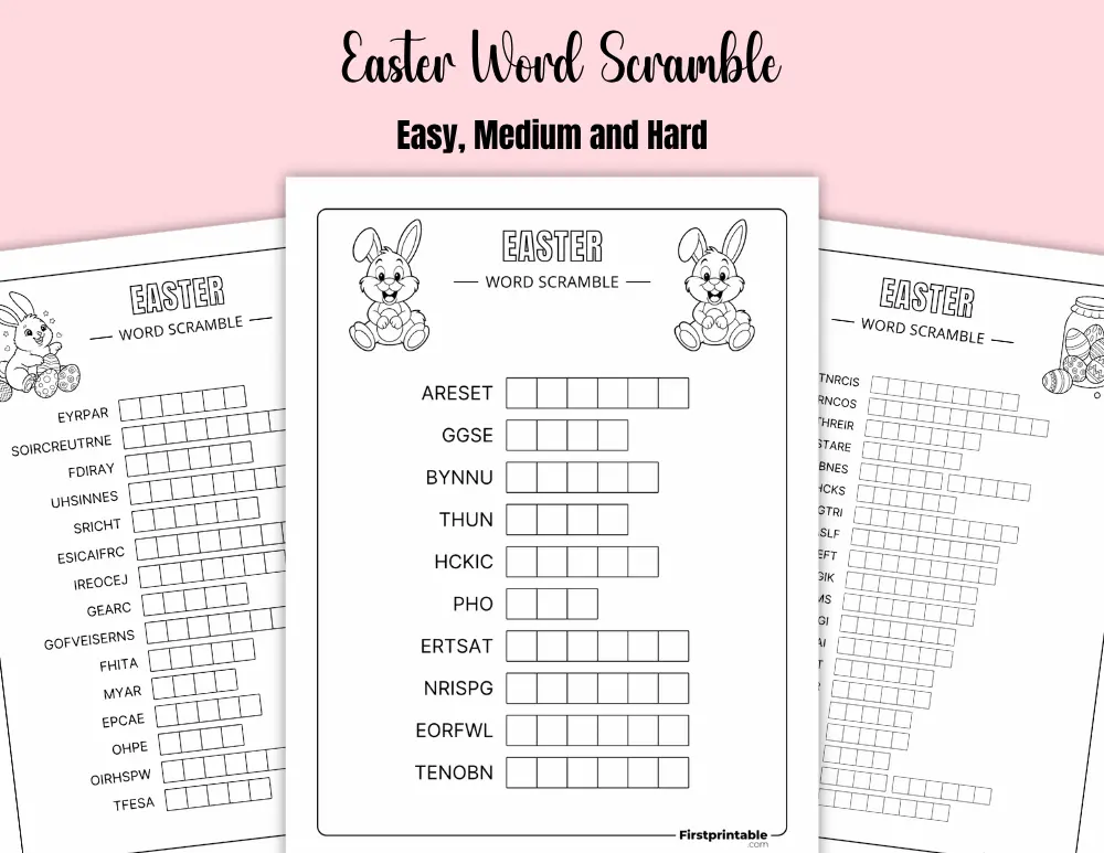 Printable Easter Word Scramble Printable Easter Word Scramble