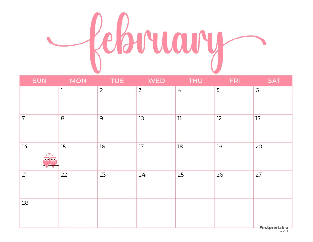 Printable February Calendar 2027 Template 21
