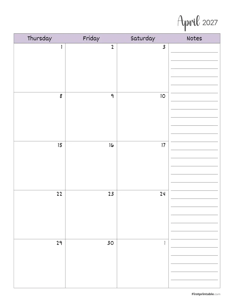 April 2027 Calendar Page 02