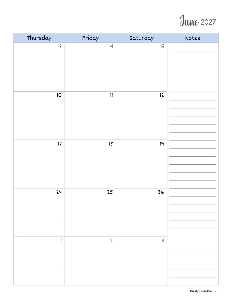 June 2027 Calendar Page 02