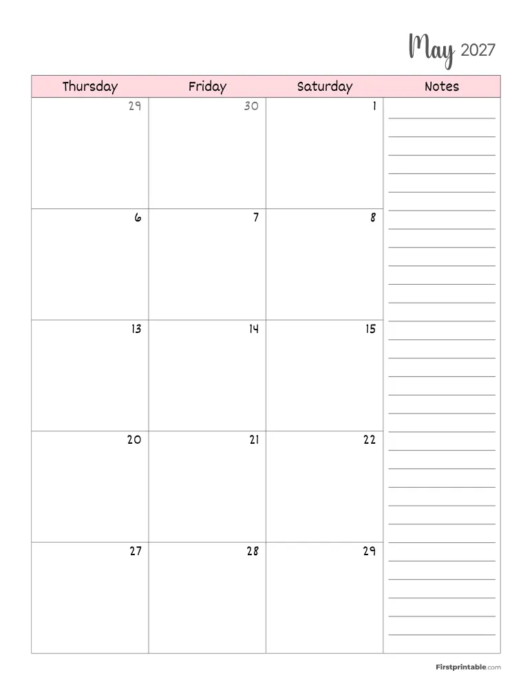 May 2027 Calendar Page 02