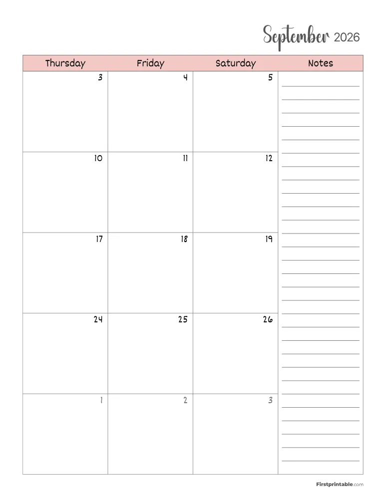 September 2026 Calendar Page 02