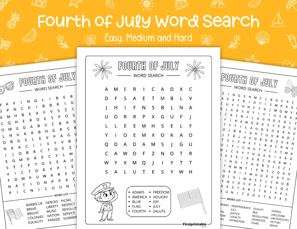 Fourth of July Word Search