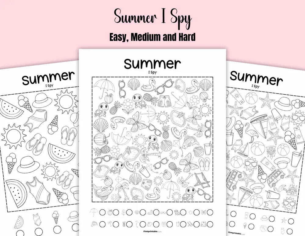 Free Summer I Spy Puzzle
