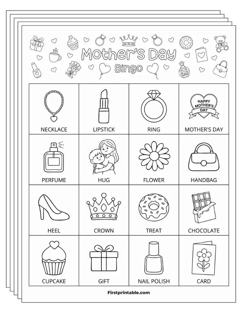 Mother's Day Bingo Cards 02 - 4x4 (30 Cards)