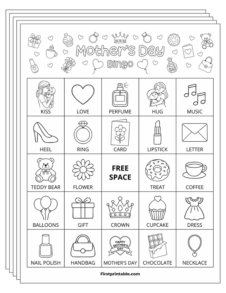 Mother's Day Bingo Cards 02 - 5x5 (30 Cards)