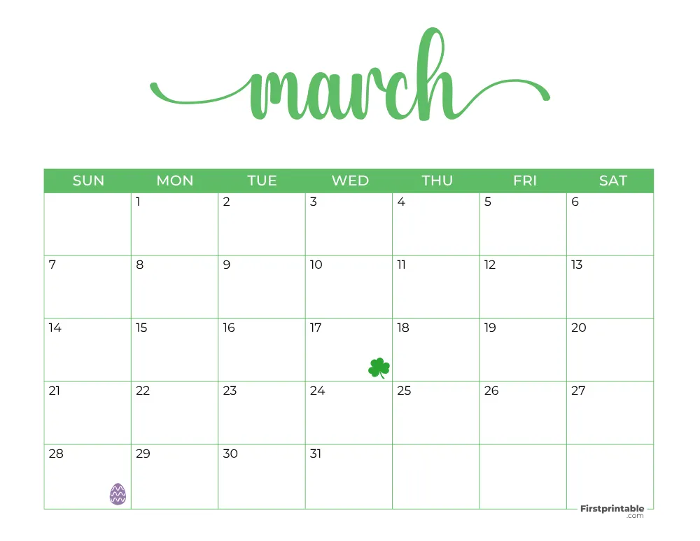 Printable March Calendar 2027 Template 21