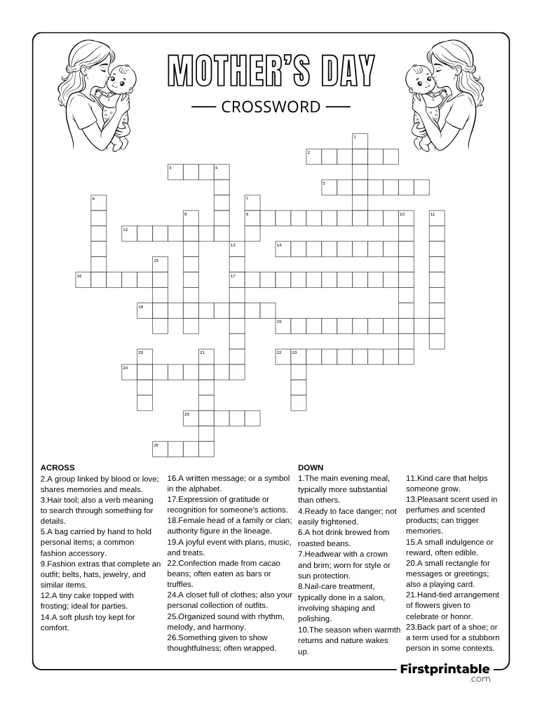 Mother's Day Crossword - Hard 01