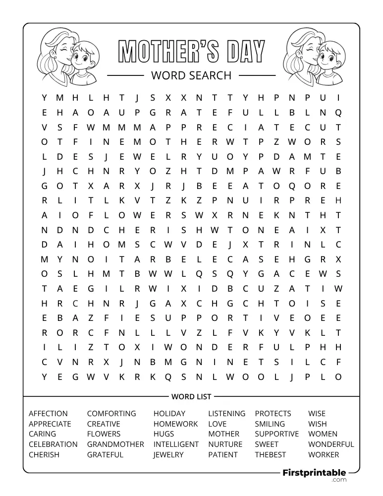 Mother's Day Word Search - Hard 01