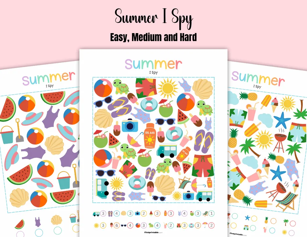 Printable Summer I Spy Puzzle