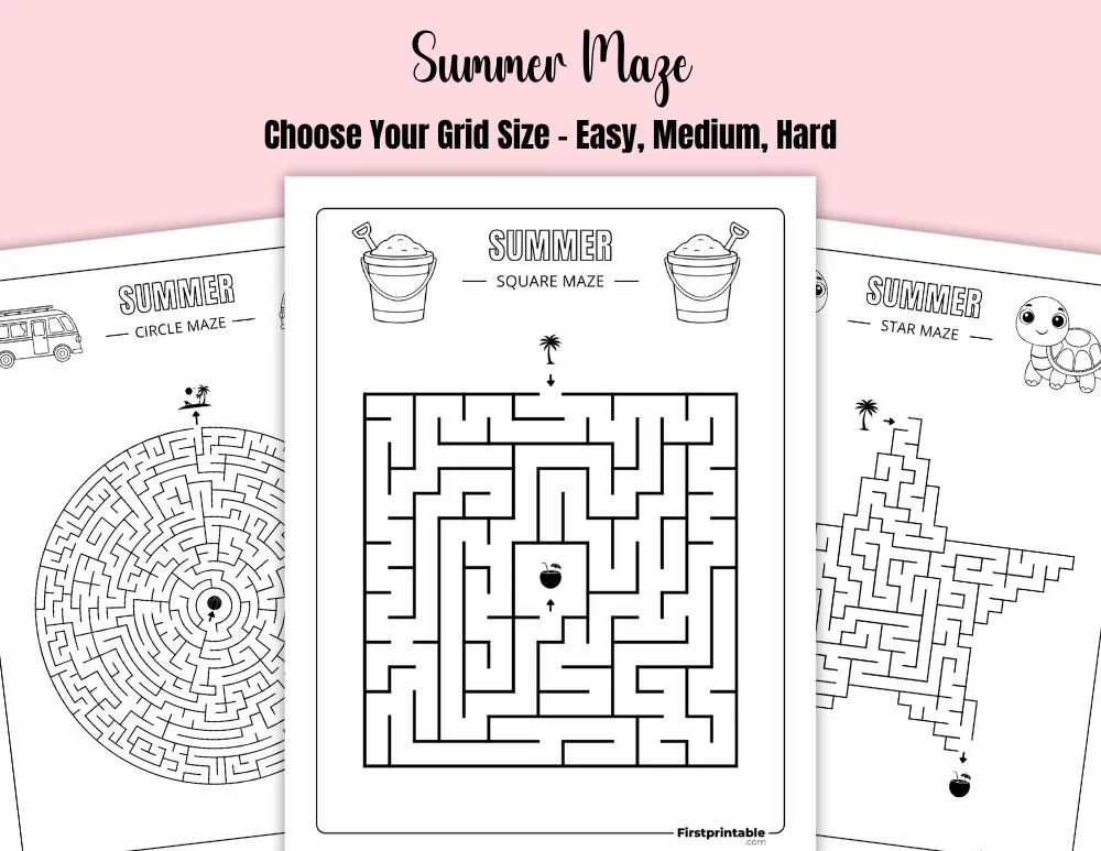 Printable Summer Maze