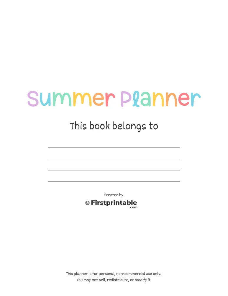 Summer Planner Belongs to