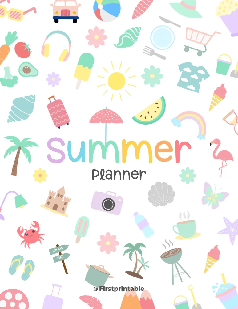Summer Planner Front Cover Page