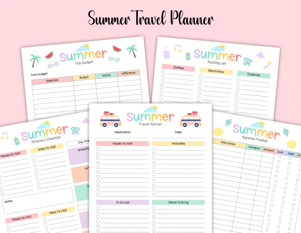 Printable Summer Travel Planner