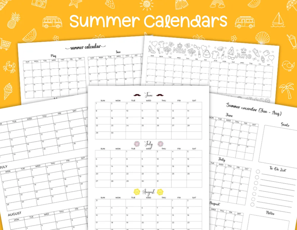 Summer Calendars