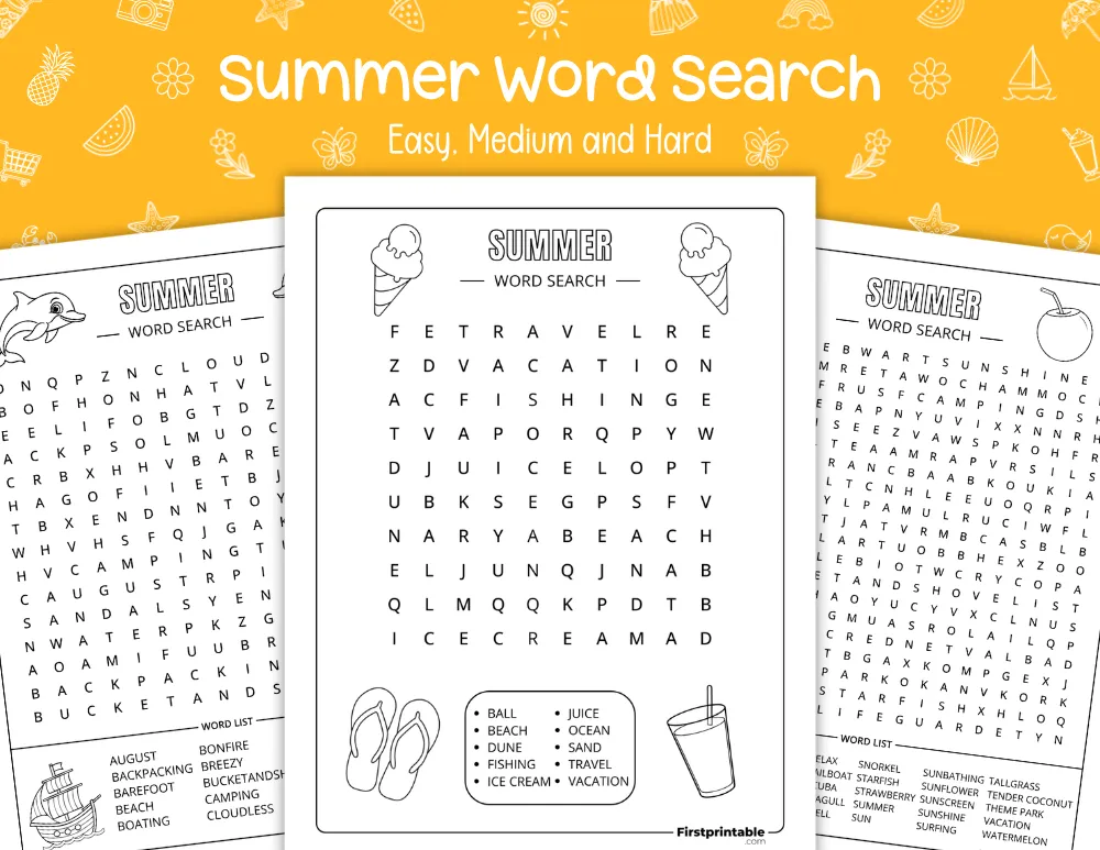 Summer Word Search